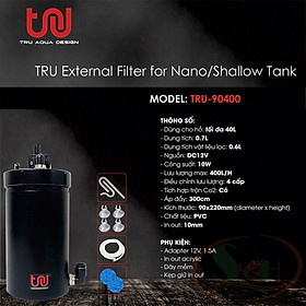 Lọc thùng mini TRU PVC Nano External Filter bể cá tép thủy sinh shallow