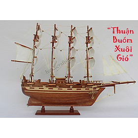 (Có video) Mô hình tàu thuyền gỗ trang trí France II mới (Thân: 40cm)