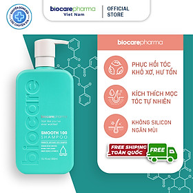 Dầu gội siêu phục hồi khô xơ, ngăn gàu và ngăn ngừa rụng tóc Smooth 100 shampoo - Không silicon, sunfat - Biocarepharma - 300ml.