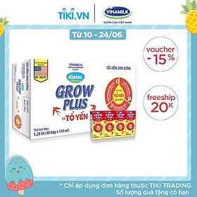 Thùng 48 Hộp sữa bộ pha sẵn Dielac Grow Plus có tổ yến 110ml