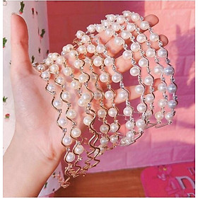 Cài tóc hạt châu gợn sóng - phụ kiện tóc nữ style Hàn Quốc