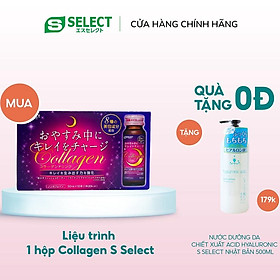 Nước uống làm đẹp da S Select Collagen Drink Nhật Bản (10 lọ ) + Tặng Nước Dưỡng Da Chiết Xuất Acid Hyaluronic S Select