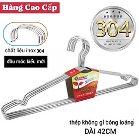 Mua Combo hàng cao cấp Sét 10 Móc phơi quần áo inox 304 siêu bền sáng bóng đẹp dài 42cm