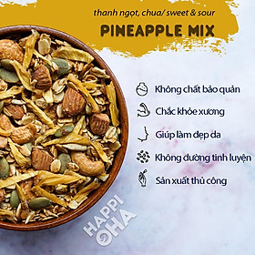 Granola Pineapple Mix HAPPI OHA - Ngũ Cốc Ăn Sáng/Ngũ Cốc Ăn Kiêng Không Đường Tinh Luyện Vị Dứa 240g/400g