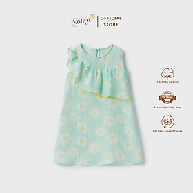 Đầm/ Váy Bé Gái Cổ Tròn Phối Bèo Trước Ngực Chất Liệu Muslin Thoáng Mát - LUNA DRESS - DRM024 - SAOLA KIDS CLOTHING
