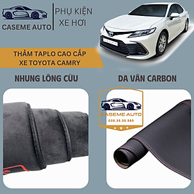 Thảm Taplo 3 Lớp Dành Cho Xe TOYOTA CAMRY, Nhung Lông Cừu Và Da Vân Carbon Cao Cấp - Hàng Chính Hãng
