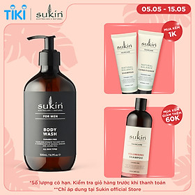 Sữa tắm dành cho nam Sukin For Men Body Wash 500ml