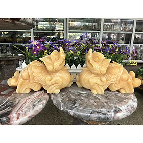 Mua Cặp Tỳ Hưu phong thủy đá ngọc hoàng long - Dài 25 cm