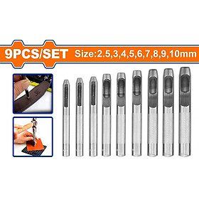 BỘ 9 MŨI ĐỘT LỖ VẢI DA WCC7509 WADFOW - HÀNG CHÍNH HÃNG