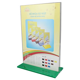 Kệ Mica 2 mặt A4 đứng - Đế lùa nhiều màu E06 (21 x 30cm)