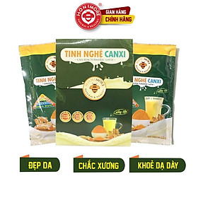 Set 2 gói Tinh bột nghệ Canxi Honimore 16g- Tiện dụng pha cùng nước ấm - Thơm ngon - Da đẹp - Chắc xương