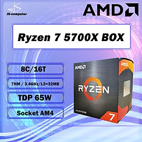 Mới AMD Ryzen 7 5700X R7 5700X 3.4 GHz 8 Nhân 16 Chủ Đề 65W Bộ Vi Xử Lý L3 = 32M 100-000000926 AM4 Ổ Cắm Không Quạt