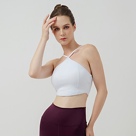 Áo bra tập yoga gym hibi sports ba514, kiểu áo cổ yếm hai dây, chất vải cao cấp, kèm mút ngực