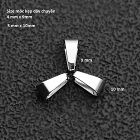 Móc khóa kẹp mặt dây chuyền chắc chắn inox thép không gỉ, không đen
