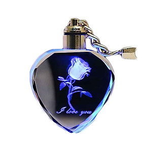 LED Keychain Key Ring Colourful Heart-Shaped Bag Pendant Christmas