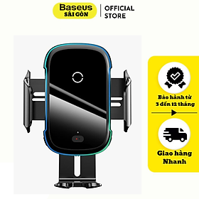 Giá đỡ điện thoại tích hợp sạc không dây dùng trên xe hơi Baseus Light Electric Holder Wireless Charger 15W- Hàng chính hãng