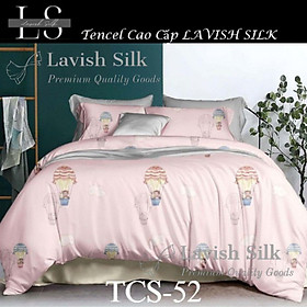 (Độc Quyền) Bộ Chăn Drap Lụa Tencel  Mát Lạnh Thiên Nhiên Chăn 2m2x2m  Sợi Microfiber LS LAVISH SILK - Mẫu 5