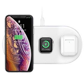 Đế sạc nhanh không dây 3 in 1 hỗ trợ sạc cho Apple Airpods / Appe Watch / Smartphone hiệu Baseus Dual Smart Wireless Charging P (Công suất 18W, Wireless Quick charge, chuẩn Qi Apple) - Hàng chính hãng