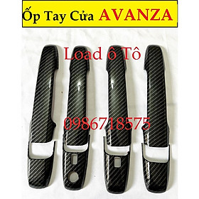 Ốp Tay Nắm Cửa Carbon Xe Toyota AVANZA 2022-23 Mẫu Vân Carbon Cao Cấp