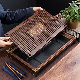 Mua Khay Đựng Ấm Chén  Khay Trà Nẹp Đồng Vân Nổi 4 Góc  Kích Thước 43x28x5cm