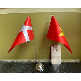 Cờ để bàn Việt Nam - Thuỵ Sỹ đế đôi inox