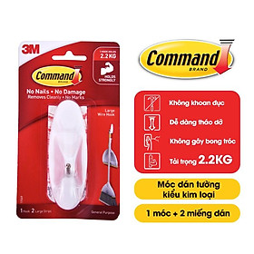 Mua Móc dán tường đầu kim loại Command 3M vỉ 1 cái cỡ lớn chịu lực 2.2kg - Độ bền cao  bám cực chắc  tháo cực dễ 17069