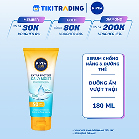 Serum Chống Nắng & Dưỡng Thể Toàn Thân NIVEA SUN Spf50 Pa+++ Dưỡng Ẩm Vượt Trội (180 Ml) - 86090