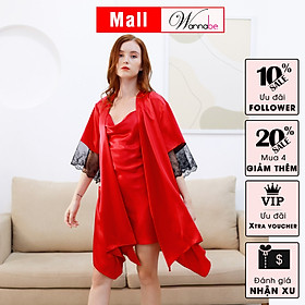 Áo choàng ngủ WANNABE KIS47 áo khoát ngủ dạng kimono tay áo phồi ren bản lớn, lai áo gợn sóng mang lại vẻ đẹp nhẹ nhàng