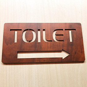 Bảng gỗ chỉ dẫn hướng đi toilet trái phải dán tường cắt laser (20x10cm) - mẫu TL16