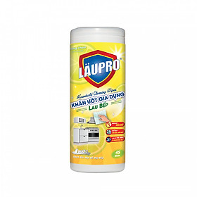 Khăn ướt Kháng khuẩn CHỨA CỒN - Gia dụng Läupro – Lau Bếp - Hộp 45 Khăn (Laupro) - Được Kiểm nghiệm & Chứng nhận!