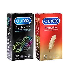 Hình ảnh Bộ 1 hộp bao cao su Durex Performa 12 bao và 1 Durex Fetherlite 12 bao