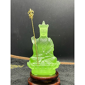 Tượng Địa Tạng Vương Bồ Tát Bằng Đá Lưu Ly Cao Cấp, Trang Trí Taplo Ô Tô Siêu Đẹp - Cao 15cm