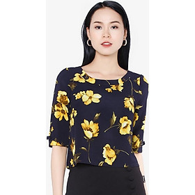 Áo kiểu họa tiết tay đính nơ The One Fashion ADB1291