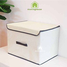 Mua Hộp đựng quần áo gấp gọn có nắp Morning House - Size M - Màu kem