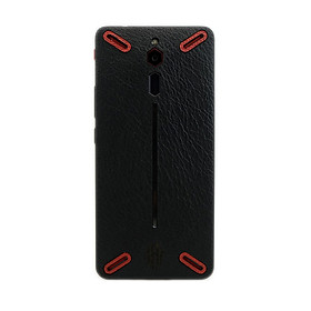Ốp da dán cho Nubia Red Magic làm từ da bò thật cao cấp, sang trọng và nhiều hữu ích, ghép da màu đen và đỏ - Chính hãng Davis