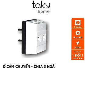 Hình ảnh Ổ Cắm Điện Chia 3 Ngả - Chia Từ 1 Ổ Cắm Ra 3 Ổ Cắm, Thiết Kế Nhỏ Gọn Và Cắm Không Mất Diện Tích. TakyHome 8612