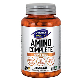 Viên Uống NOW FOODS Amino completeTM 1200mg Phục Hồi Cơ Bắp Chống Dị Hóa Sau Tập Luyện Lọ 120 Viên