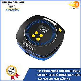 Máy bơm và xả lốp xe đa năng tự ngắt 12v Michelin M2201 - có đèn led lớn, cài đặt sẵn chế độ, dễ thao tác sử dụng, gọn nhẹ