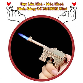 Hột quẹt bât lửa khè móc khóa hình súng cổ Mauser mini - .