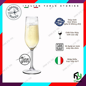 Ly thủy tinh uống r ượu sâm panh cao cấp,champagne, wine glass Riserva 210ml - Bormioli Rocco