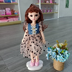 Búp bê công chúa Sakura baboliy cao 30cm mặc váy tặng kẹp tóc