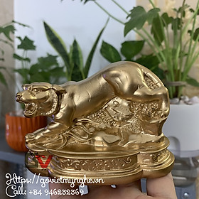 Mua Tượng Đá Trang Trí Hổ Phong Thủy - Màu Nhũ Vàng