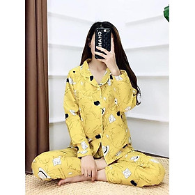 Bộ Pijama nữ mặc nhà, đồ ngủ, thiết kế nhiều hình đẹp dễ thương ( giao ngẫu nhiên )