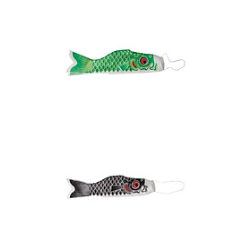 2pcs Japanese Koi Fish Windsock Fish Flag Hanging Pendant Wall Garden Patio Decor Ornaments