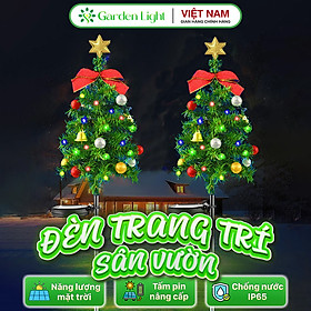 Mua Đèn trang trí năng lượng mặt trời cây thông Noel thắt nơ  tiết kiệm điện  bóng siêu sáng  chống thấm nước - DA3164