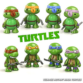 Set 4 đồ chơi Ninja Rùa TMNT Ninja Turtles Q - cao 7 cm (Mẫu 03) trang trí xe ô tô