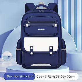 Balo học sinh cấp 1 siêu nhẹ chống gù chống nước cao cấp phong cách châu âu size 41cm -800