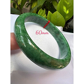 Vòng Cẩm Thạch Bản Hẹ Đẹp Ni 60mm Cao 13mm Dầy 7mm Xanh Đậm Bông Trắng Lý đẹp Nữ mệnh Thủy mệnh Mộc 56kg - 64kg đeo Anh Chị có thể dùng làm quà tặng người phụ nữ yêu quý của mình chính là Mẹ , Vợ , người yêu mình xin mời ạ