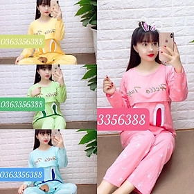 Bộ đồ bầu và sau sinh dài tay HELLO TAI THỎ chất cotton co giãn cực kì