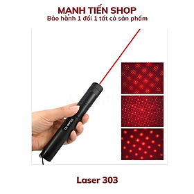 Mua Đèn pin laser 303 siêu sáng gồm pin  sạc và khóa - Đèn lazer 303 tia Đỏ - Hàng chính hãng